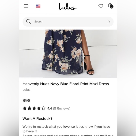 Lulus Heavenly Hues Navy Blue Floral Print Maxi Event Dress - Womens Medium- 6/8 - Picture 5 of 14